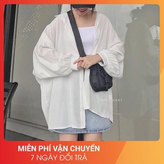 [FREESHIP] Áo sơ mi trắng tay bồng 24APRIL 🌸 Chất thô lụa form oversize 🌸