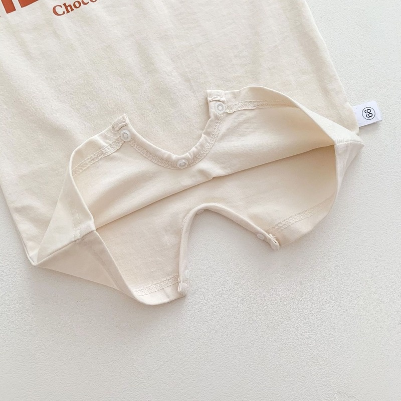 Bộ Áo Liền Quần Tay Ngắn In Chữ Dễ Thương Phong Cách Hàn Quốc Thời Trang Mùa Hè Cho Bé Sơ Sinh