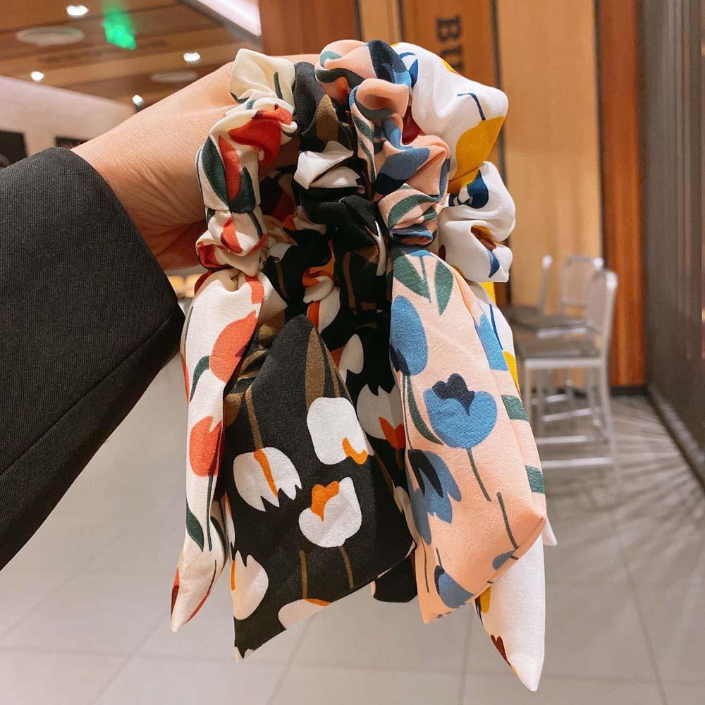 IVORY Dây Buộc Tóc Hoa Tulips Phong Cách Retro Hàn Quốc Cho Nữ