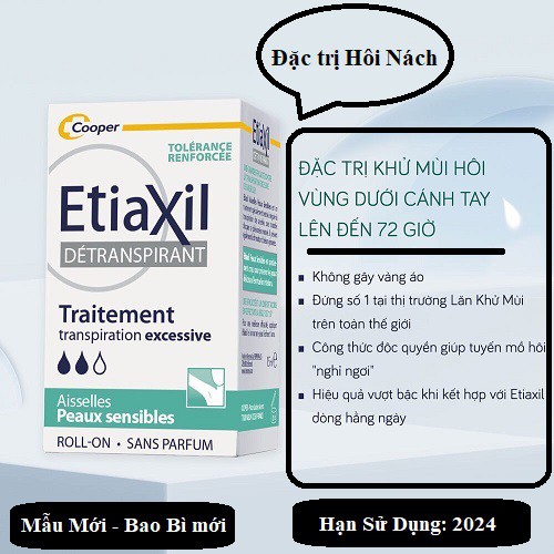 [ TEM CHÍNH HÃNG – NHẬP KHẨU PHÁP ] Lăn khử mùi Etiaxil pháp -  lăn nách Etiaxil khử mùi hôi nam nữ đủ màu 15ml không và