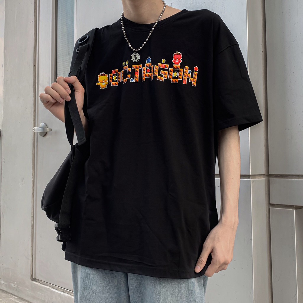 [Áo thun tay lỡ form rộng Unisex] KINGDOM - by Octagon [Đen - Mint]