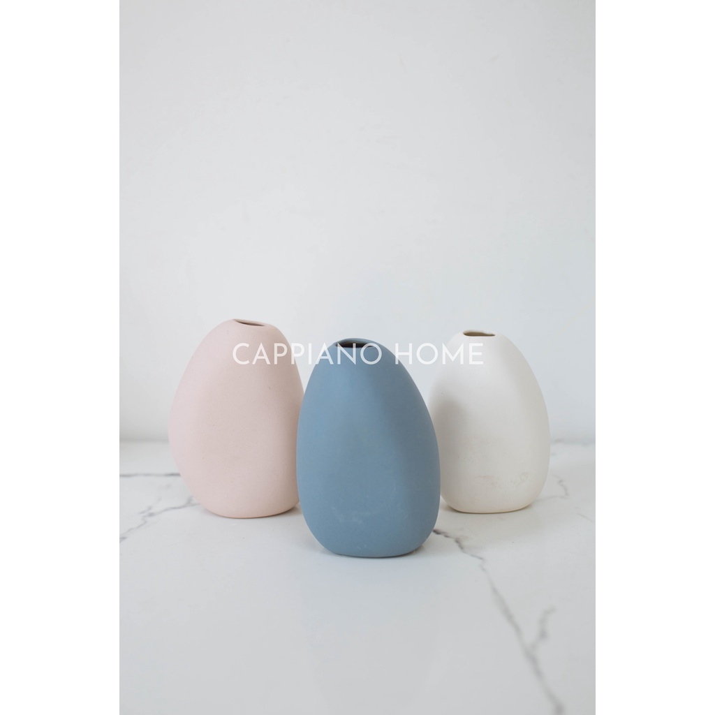 Lọ hoa gốm đơn màu nhám, lọ hoa sứ mini decor trang trí chụp ảnh quà tặng | Cappiano home