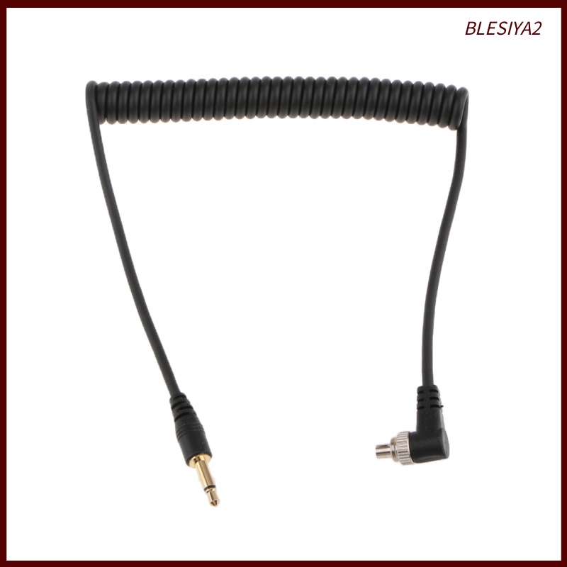 [BLESIYA2]3.5mm to Male Flash PC Sync Cable Screw Lock for Trigger Studio Light Camera