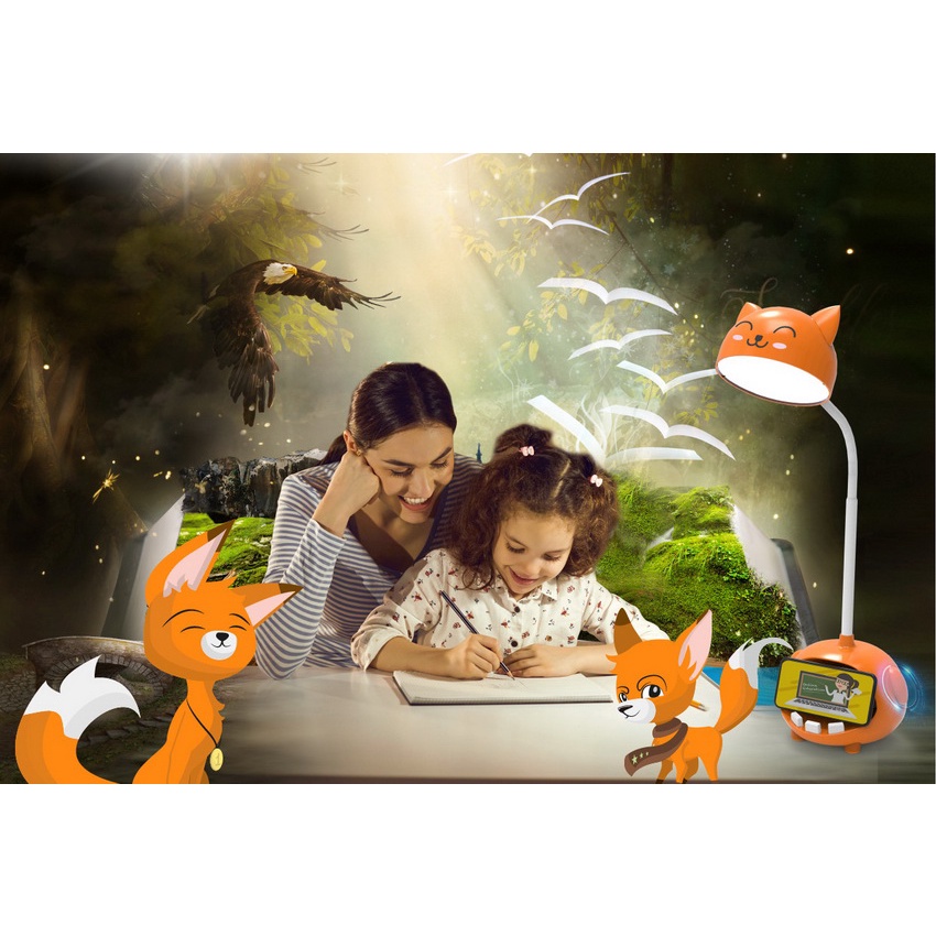 Đèn Bàn Rạng Đông Cảm Ứng Model: RD-RL-41 6W Thiết Kế Cảm Ứng Phần Tai Thú Độc Đáo -Có 4 Chế Độ Đổi Màu