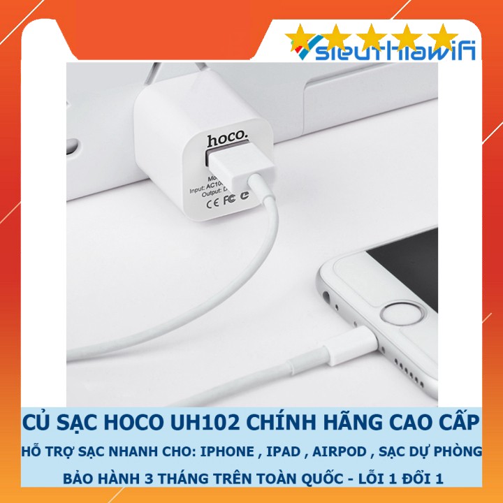 Củ sạc hoco uh102 chính hãng cao cấp hỗ trợ sạc nhanh cho điện thoại iphone ipad airpod tai nghe - Awifi Case L2-4
