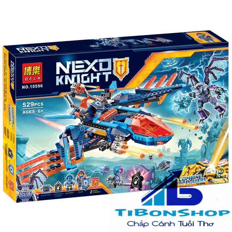 Đồ chơi lắp ráp lego nexo knights máy bay của clay Bela 10596.