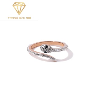 Nhẫn titan ko đEn rắn đính đá NT080