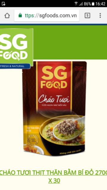 10 gói cháo cho bé từ 12 tháng SG FOOD