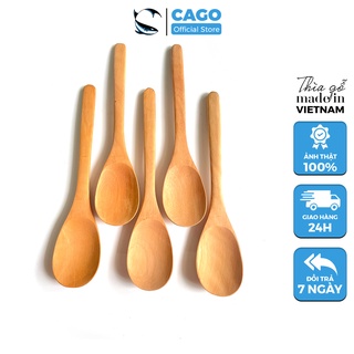 Muỗng Gỗ Kích Thước 19cm x 4cm Chất Liệu Gỗ Nhãn - Dùng Để Ăn Cơm, Cháo, Soup - Chính Hãng CAGO