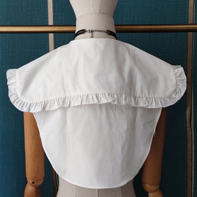 Cổ Áo Sơ Mi Hình Chữ Nhật Đính Nút Giả Nhún Bèo Thời Trang Cho Nữ