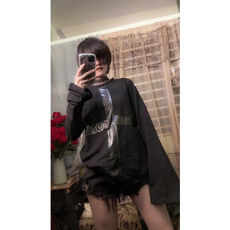 Áo sơ mi croptop áo khoác phong cách goth punk phong cách Nhật Bản cá tính