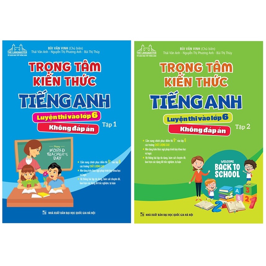 Sách - Combo Trọng Tâm Kiến Thức Tiếng Anh Luyện Thi Vào Lớp 6 - Tập 1 (Không Đáp Án)