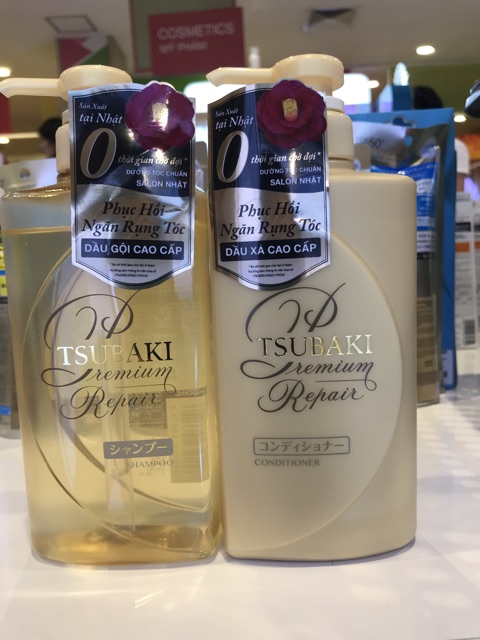 Bộ đôi gội xả Phục hồi ngăn rụng tóc Premium Repair Tsubaki 490ml/chai | BigBuy360 - bigbuy360.vn