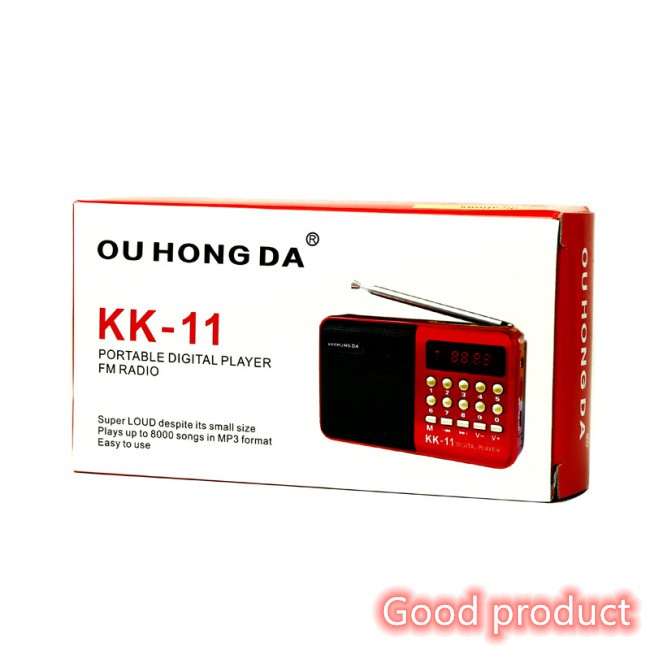 【In stock】 K11 FM Rechargeable Mini Portable Radio Handheld Digital FM USB TF MP3 Player Speaker