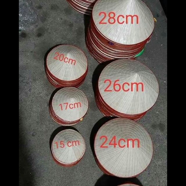 Nón lá mini trang trí đủ size, decor phòng đẹp
