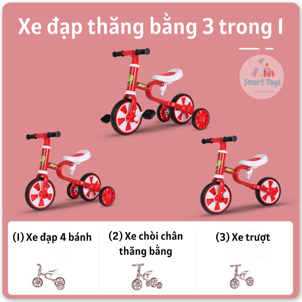 Xe đạp thăng bằng cho bé kiêm xe chòi chân 3 trong 1 giúp tăng khả năng vận động cho bé