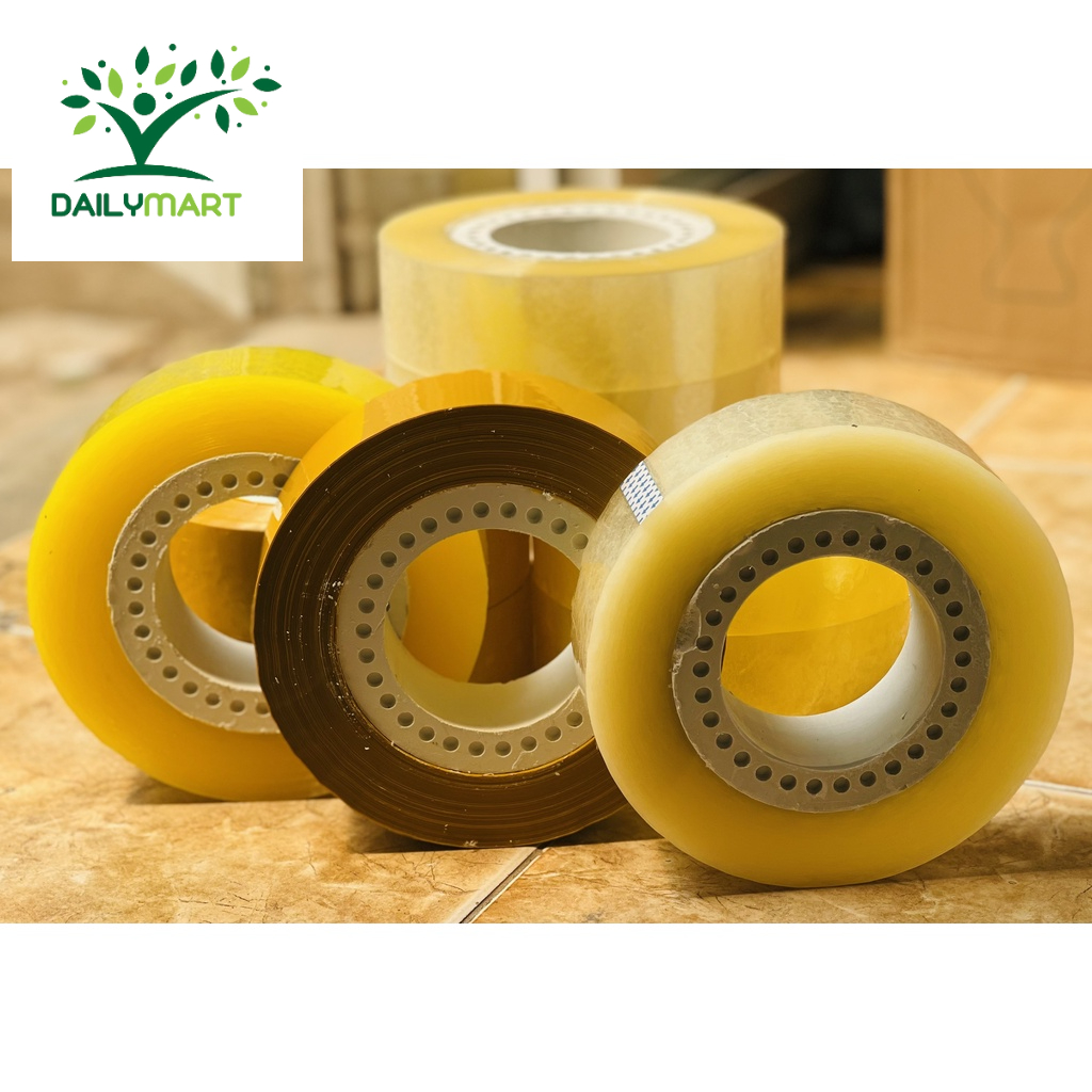 Băng Dính/Băng Keo OPP 1kg/cuộn Lõi Lỗ Đục/Trong/Vàng