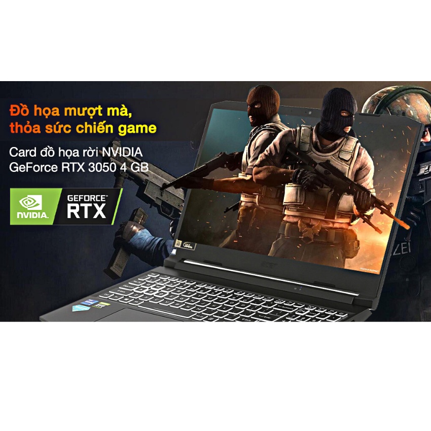 Laptop Acer Nitro 5 Gaming AN515 57 71VV /i7 - 11800H/8GB/512GB/RTX3050/15.6' FHD/144Hz