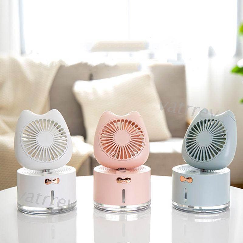 (Hàng Mới Về) Máy Phun Sương Tạo Ẩm Mini Hình Mèo Có Đèn Led Nhiều Màu Sắc