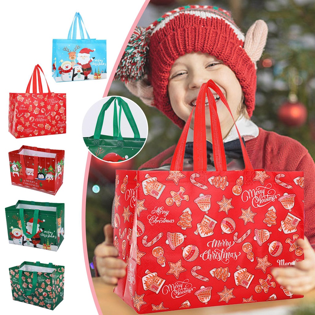 Set 1 / 5 Túi Vải Không Dệt Đựng Quà Giáng Sinh S6X8