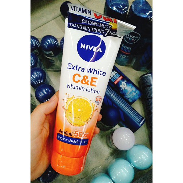 Sữa dưỡng thể Nivea Extra White C&amp;E Vitamin Lotion 50X Thái dưỡng trắng &amp; tăng đàn hồi da