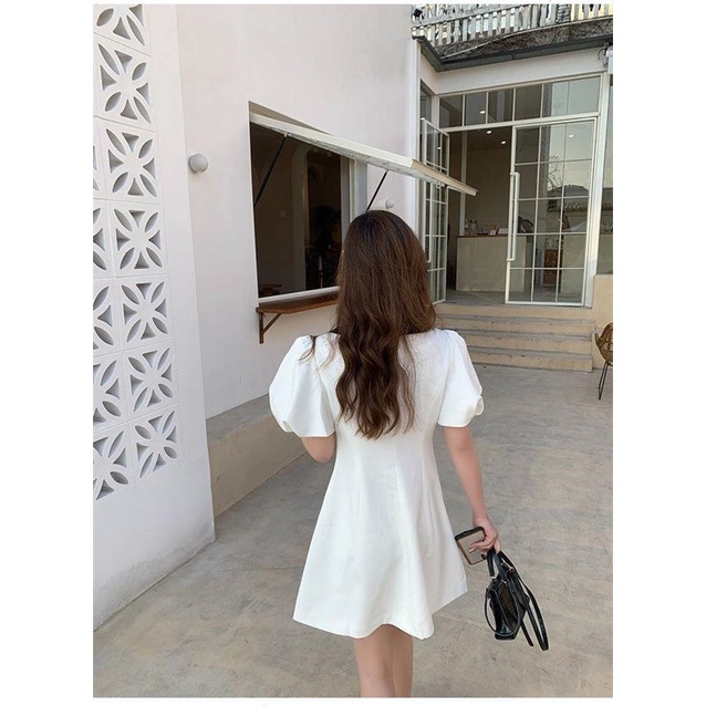 Váy nữ ngắn dáng chữ A tay bồng - Đầm dự tiệc chất mát, tay 2 lớp - V-CN | BigBuy360 - bigbuy360.vn