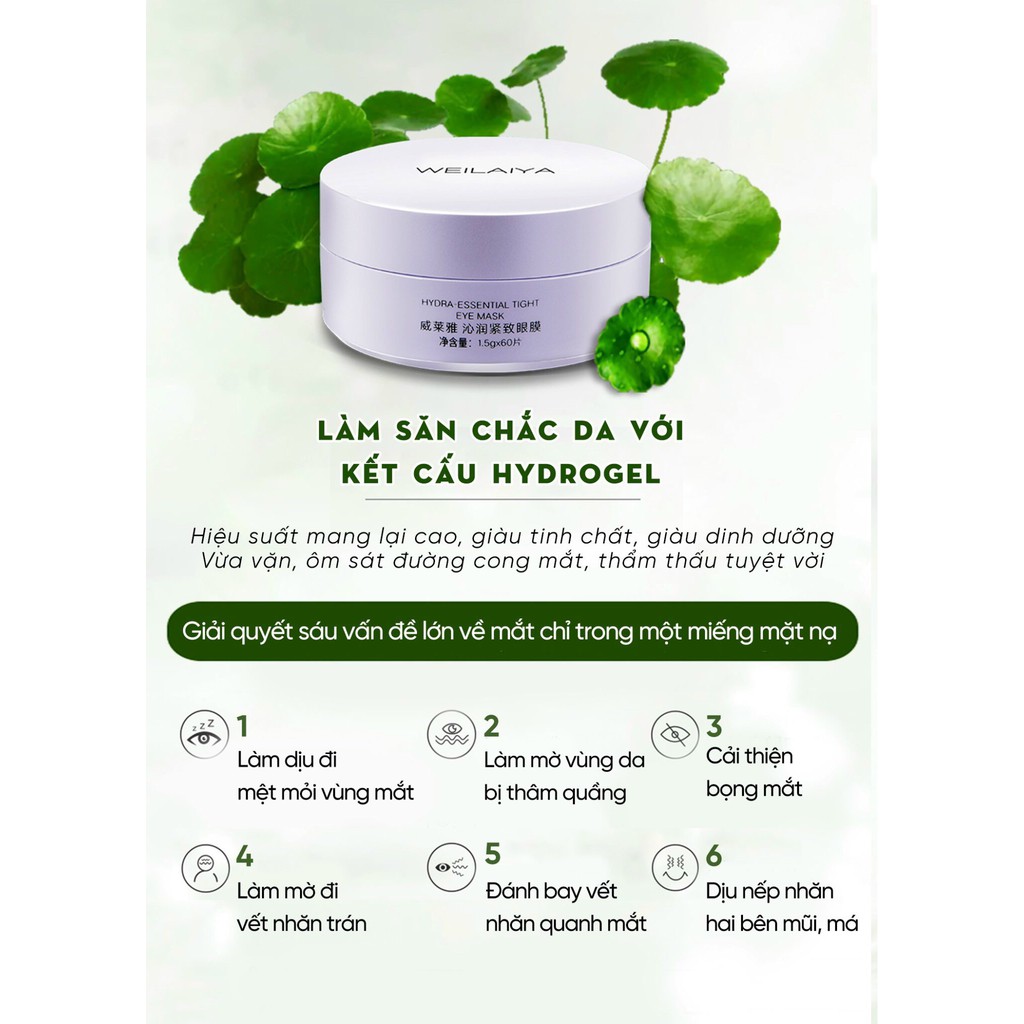 Mặt Nạ Mắt Collagen Weilaiya Chính Hãng Làm Mờ Thâm Vết Nhăn Quanh Mắt Cho Viền Mắt Căng Bóng Freeship COD (Sẵn SLL) | BigBuy360 - bigbuy360.vn