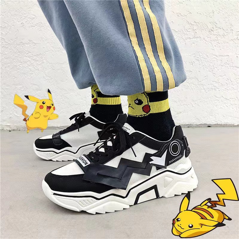 Giày Thể Thao 100% Cotton In Hình Pokemon Pikachu Thời Trang Nam