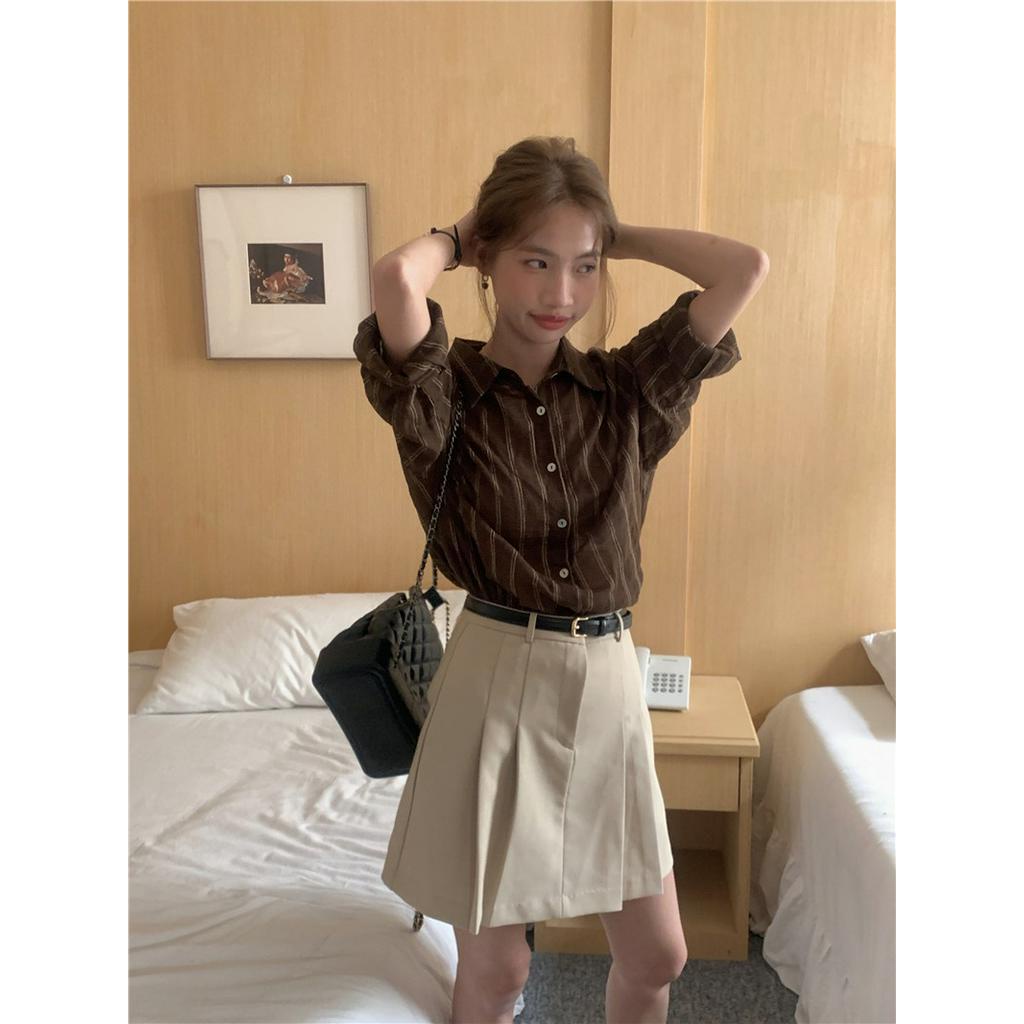 Áo Sơ Mi Chống Nắng Mỏng Thoải Mái Họa Tiết Kẻ Sọc 2 Màu Tùy Chọn 63854