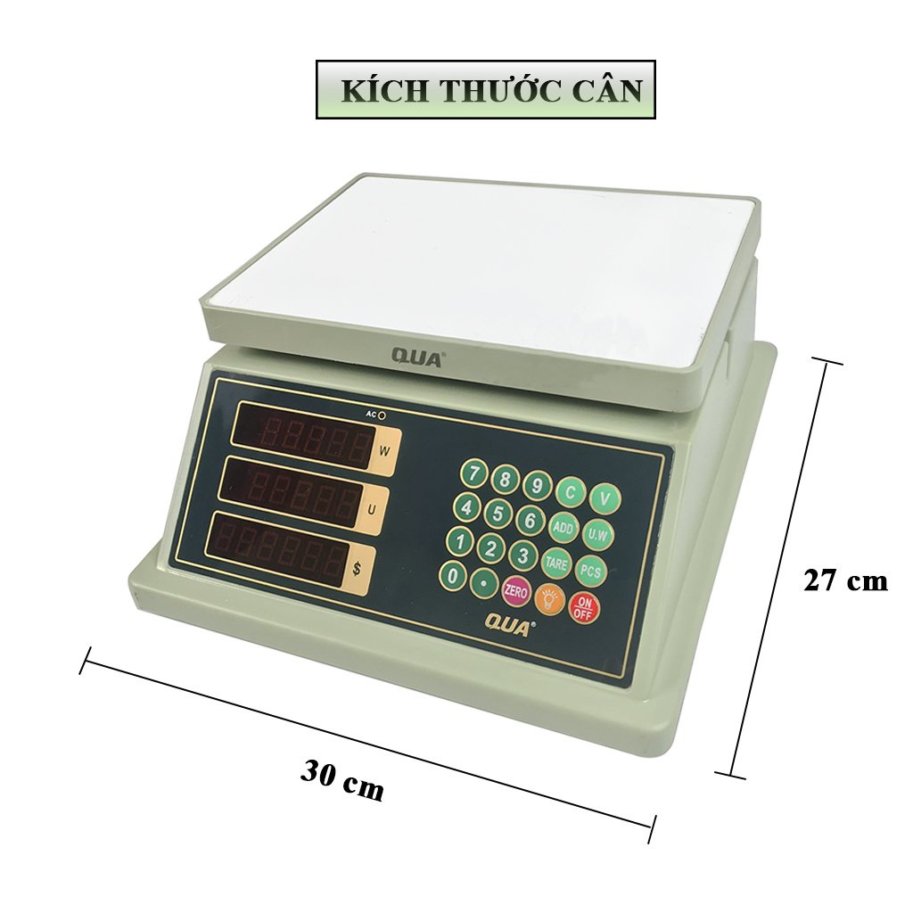 Cân điện tử tính tiền 30kg 2 mặt KHALIK QUA 839 Loại Chống Nước 100% chuyên dùng bán hàng siêu thị