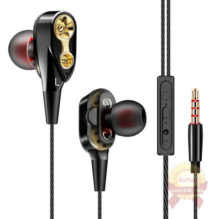 Tai nghe nhét tai có mic HIFI AHS-Q18 super bass | Tai nghe 4 loa, bass trầm