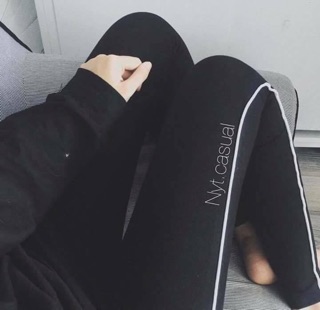 Quần legging thun sọc