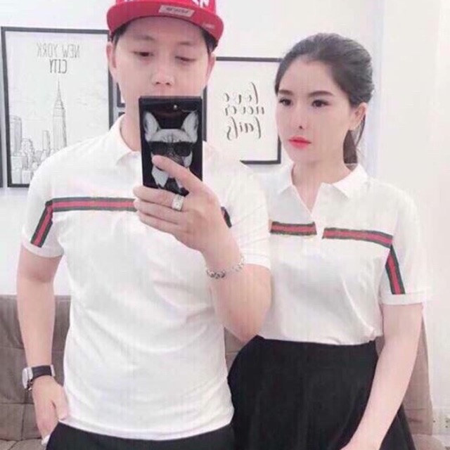 Áo thun đôi polo viền trang trí (có bán lẻ)
