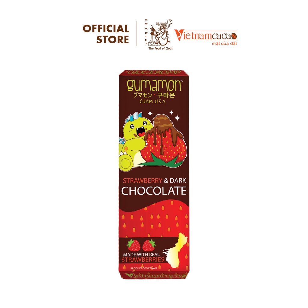 Socola nguyên chất  khủng long Gumamon - Thanh 37g - Vinacacao 222g