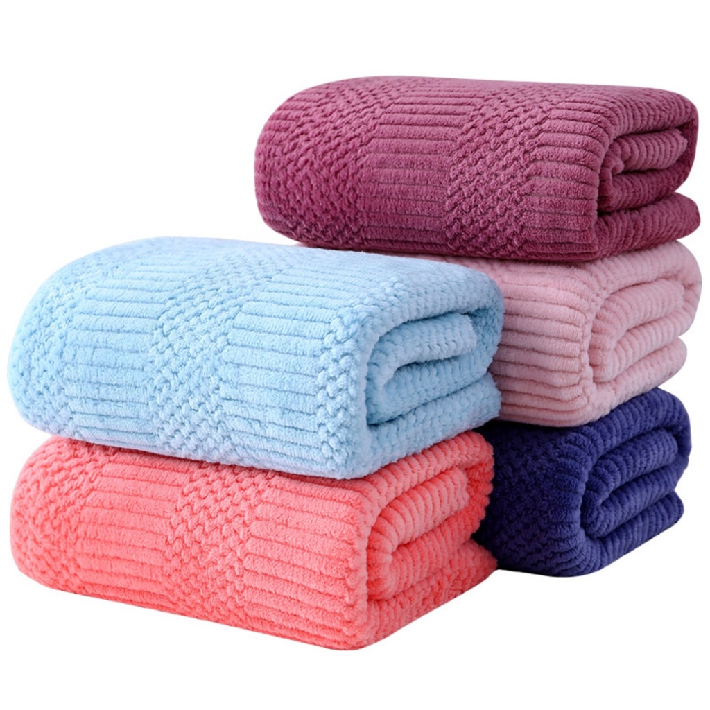 Set 2 khăn tắm gội túi lưới siêu thấm hút, không phai màu