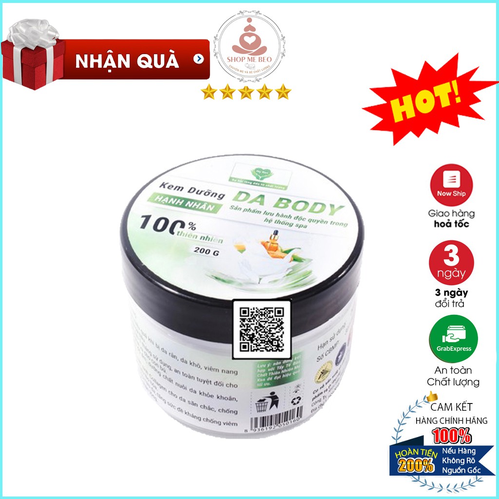 Kem Body Trắng Da Hạnh Nhân Mẹ Ken 200gr - Giúp Làm Trắng Da, Dưỡng Ẩm Da Khô Và Chống Nắng Hiệu Quả