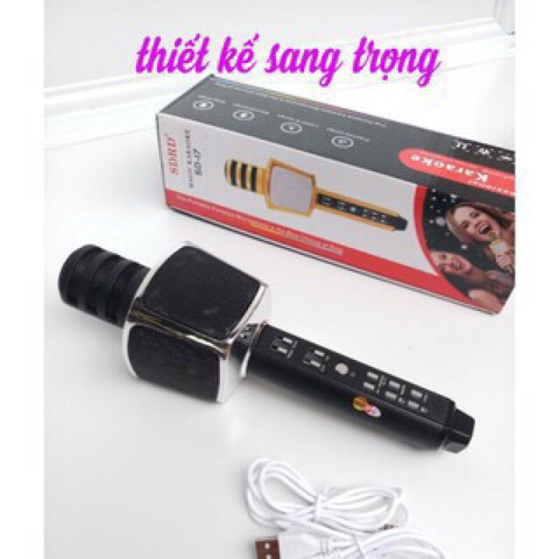 Mic Hát Karaoke SD17 hàng loại 1, Micro karaoke bluetooth âm thanh chuẩn loa to