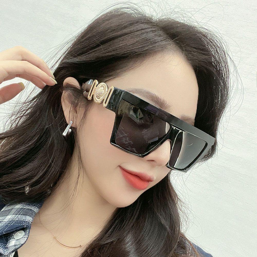 Kính Mát Gọng Vuông Lớn Chống Bức Xạ Chống Bức Xạ Phong Cách Hàn Quốc Thời Trang Cho Nam Và Nữ