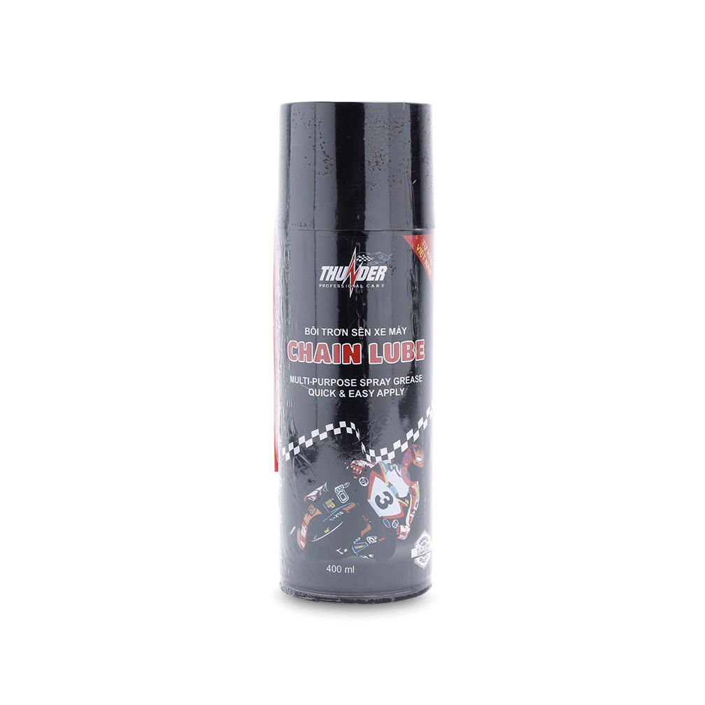 Chai xịt bảo dưỡng sên, bôi trơn Thunder Chain Lube 400ml (Đen)