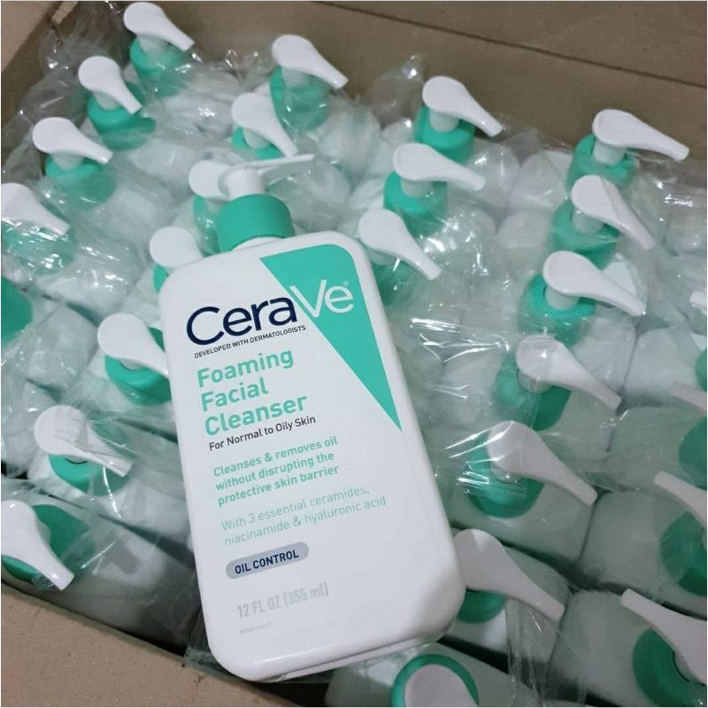 [BẢN PHÁP] Sữa Rửa Mặt Cerave Foaming-Hydrating Facial Cleanser 437ml