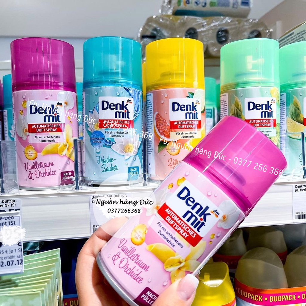 Máy, Bình xịt thơm phòng TỰ ĐỘNG DENKMIT- Máy Xịt thơm phòng chạy pin - Nguồn hàng Đức