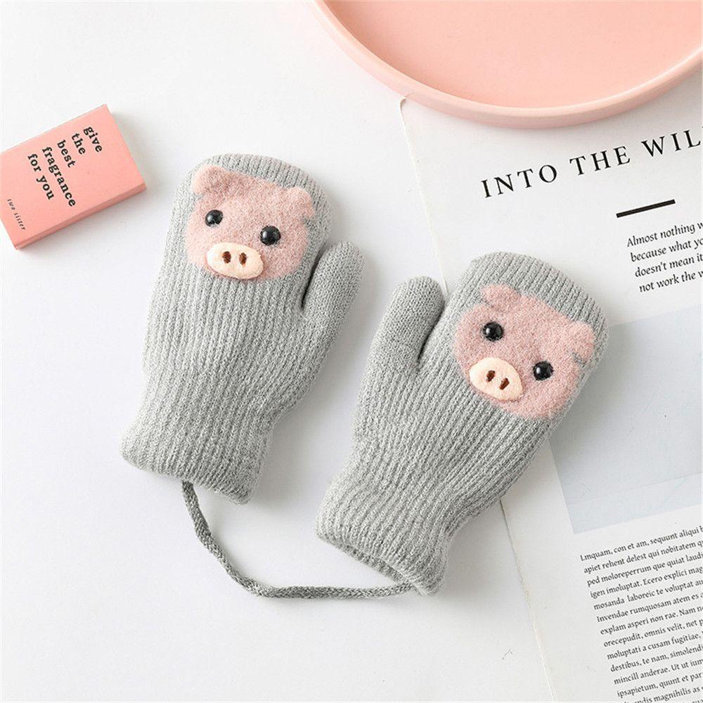 Găng Tay Dày Giữ Ấm Mùa Đông Kiểu Dáng Dễ Thương Cho Bé 1-3 Tuổi