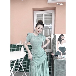 Váy maxi chấm bi 2 màu cực yêu🖤🖤🖤