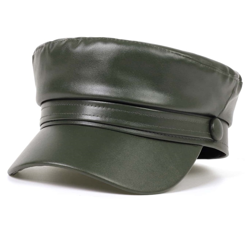 Mũ Beret Da PU Phong Cách Quân Đội Thời Trang Cá Tính Cho Nữ