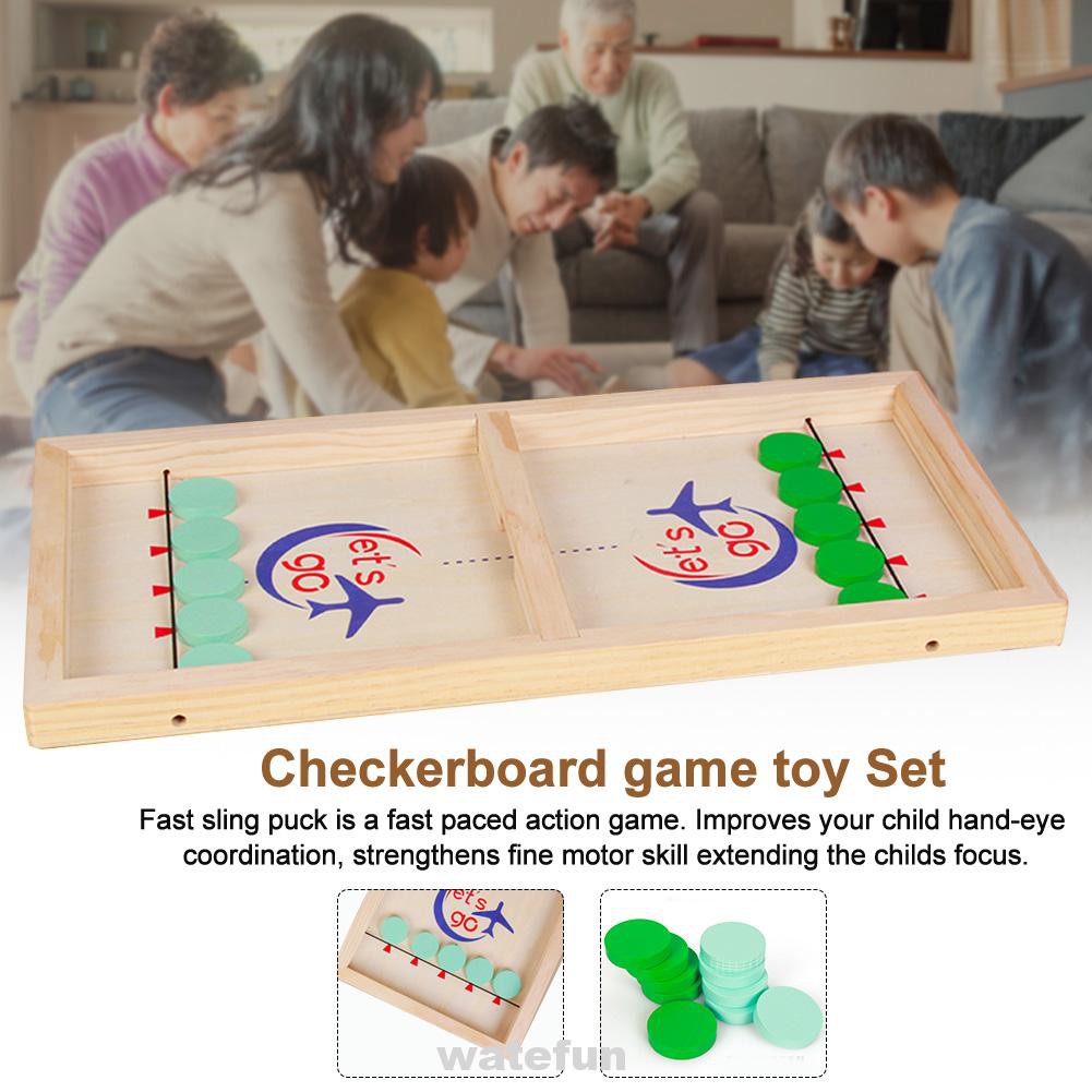 Early Education Pine For Kids Adults Board Game Ice Hockey Chess Desktop Battle Checkerboard Puck Toy Set