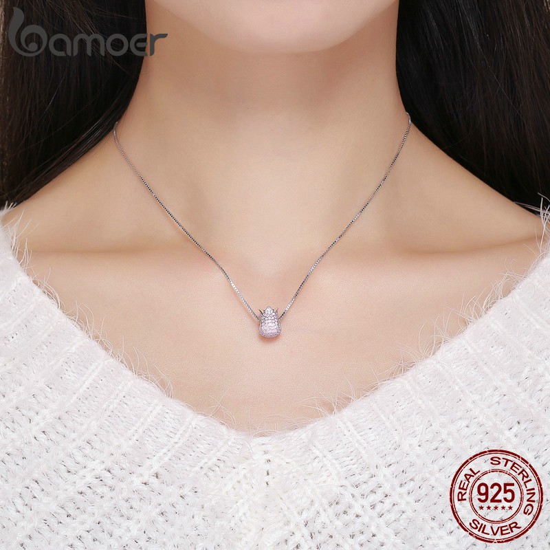 BAMOER Bông Tai Xi Mạ Bạc 925 Hình Hoa Tulip Charms