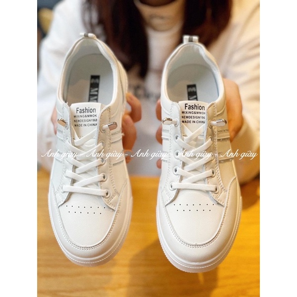 TT06 - Giày sneaker , giày thể thao nữ trắng 3 vạch siêu nhẹ êm k cần buộc dây tiện lợi, trẻ trung