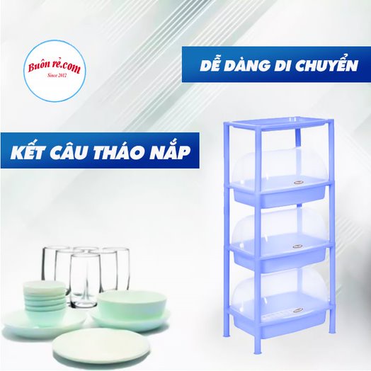 Kệ úp chén, bát có nắp đậy Việt Nhật (MS: 5552) – Chạn bát có nắp nhiều tầng tiện dụng Buôn Rẻ 01425