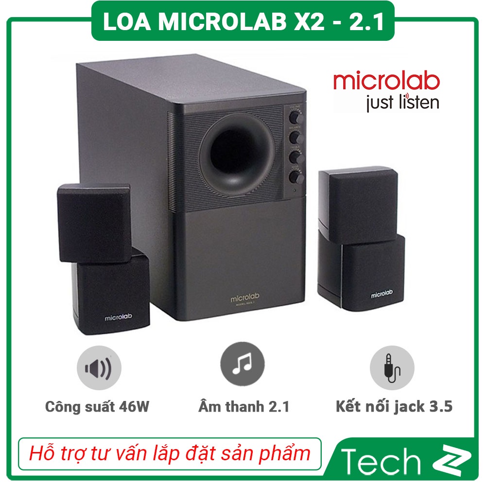 Loa máy tính Microlab X2 Âm Thanh 2.1 Công suất 46W