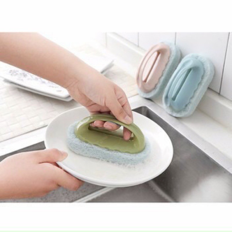 bàn chải vệ sinh bọt biển oval. bàn chải chà sàn chùi xoong nồi đa năng